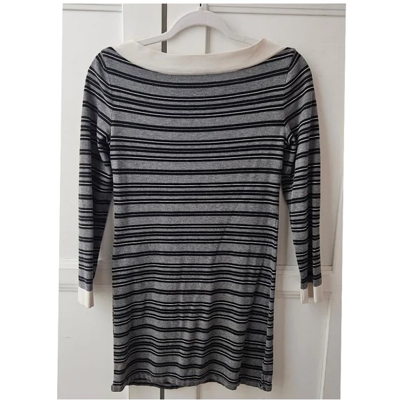 Chanel Striped Gray and Black Dress 34 - Picture 6 of 9